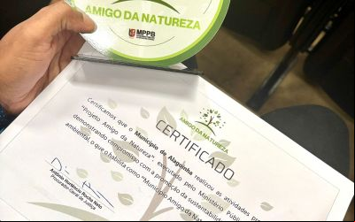 Prefeitura de Alagoinha tem trabalho ambiental reconhecido pelo MPPB e recebe certificação como Amigo da Natureza